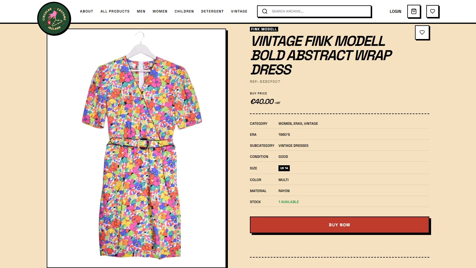 Product Detail · Vintage Wrap Dress