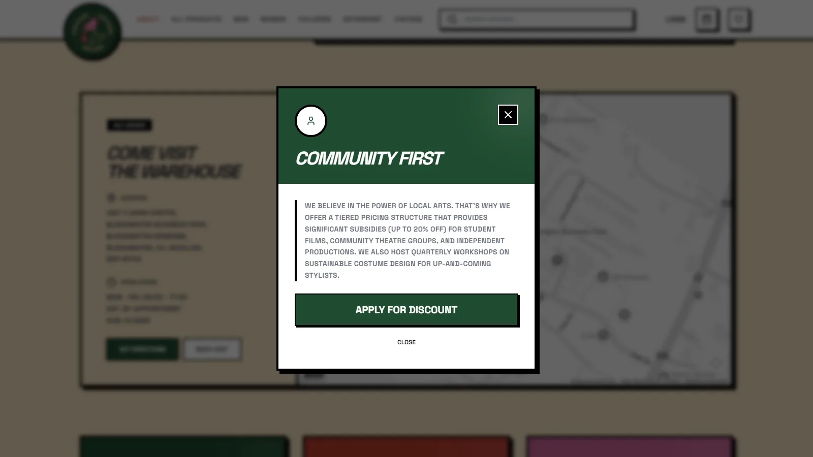 Community Pricing for Productions & Students
